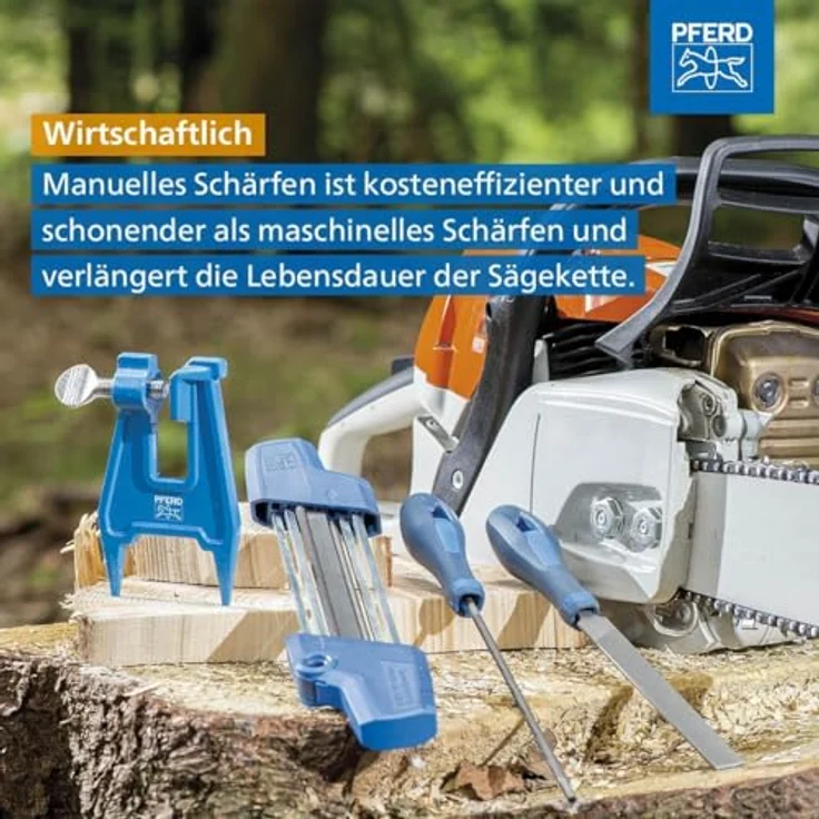 PFERD Feilbock, 18301038 ? für ein sicheres Fixieren der Führungsschiene beim Schärfen der Sägekette ? flexibel am Einsatzort verwendbar – Bild 4