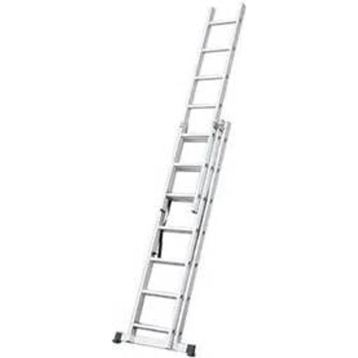 DRABEST Leiter PRO Serie Aluleiter Mehrzweckleiter 3-teilig Industrieleiter 3 x 7 Stufen Arbeitshöhe 5 m Belastbarkeit 150 kg inkl. Eimerhaken – Bild 2