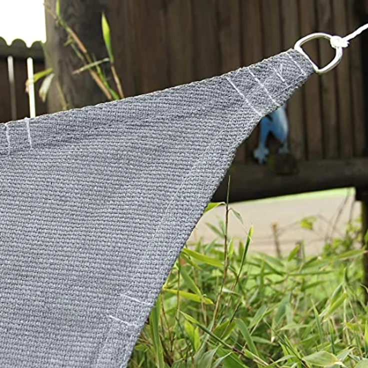 yourGEAR Sonnensegel HDPE Tarp in 7 Größen 2,5 x 2,5 | 4 | 5m, 3 x 3 | 4 | 5m, 4 x 5m Haus-Markise rechteckiger o. quadratischer UV Sonnenschutz Wind- und wasserdurchlässig grau [3x5m] – Bild 3