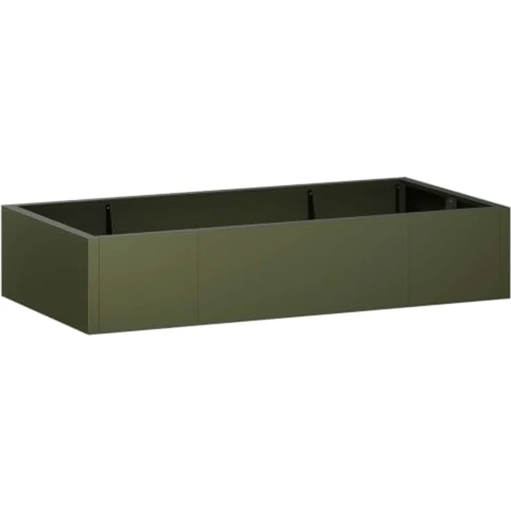vidaXL Beetumrandung Stützmauer, 6 Stück, Stahl, modular, Wetterbeständig, Olivgrün, 200 x 100 x 40 cm – Bild 1