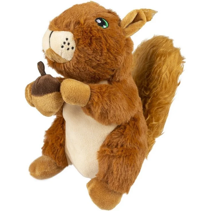 DUVO+ Tierkuscheltier Hundespielzeug Plüsch Eichhörnchen, braun, 22 x 27 x 20 cm mit Quietscher