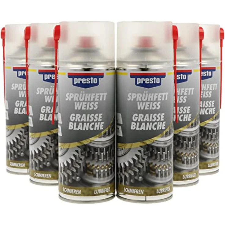 presto 100012 SET Sprühfett weiß 6 x 400 ml – Bild 1