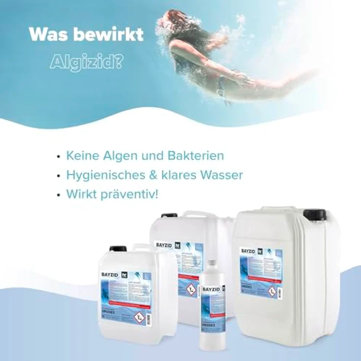 15 x 1 Liter BAYZID Algenvernichter für Pools in Flaschen – Bild 4