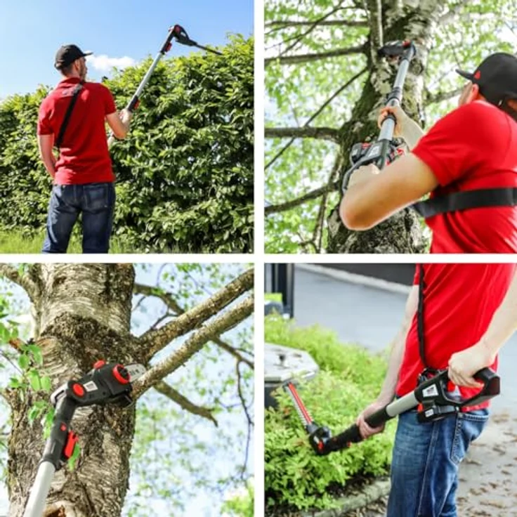 WALTER Li-Ion Akku-Hochentaster-/Heckenschere 20 V, 2 in 1 Kombigerät mit Teleskopstange bis 2,40 m, 180 mm Schnittlänge, Qualitätsmesser 405 mm – Bild 4