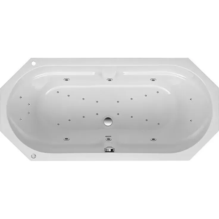 Ottofond Whirlpool Dakar, 180 x 85 cm, Sanitäracryl, Weiß, Premium mit Hydra-Jet-Massage und Luftsystem