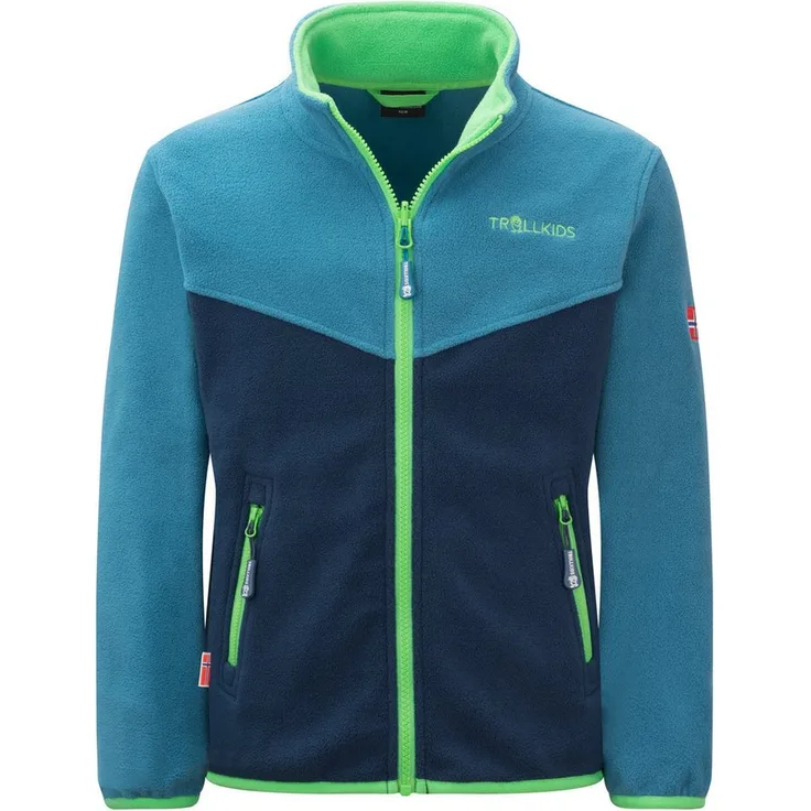 TROLLKIDS Fleecejacke Oppdal XT Atmungsaktiv, kuschelige Kinderjacke mit hoher Wärmeleistung, blau