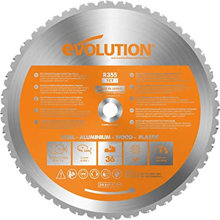 Evolution Power Tools 7?1/4-Zoll Mehrzweck Schneiden Klinge für Stahl, RAGE355Blade