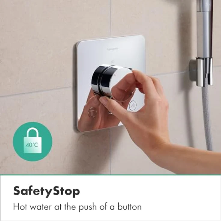hansgrohe Ecostat Comfort Q, Duschthermostat Unterputz mit Sicherheitssperre (SafetyStop) bei 40° C, Mischbatterie für 2 Verbraucher, Chrom, 33713000 – Bild 5