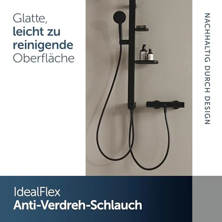 Ideal Standard Duschsystem Ceraflow Alu+, 110.40 cm, Multifunktionsbrause aus 84% recyceltem Aluminium, WRAS-zertifiziert – Bild 6
