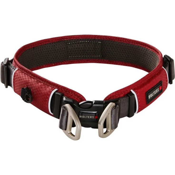 Wolters Active Pro Comfort Hunde-Halsband, atmungsaktiv mit reflektierenden Nähten, rot/anthrazit