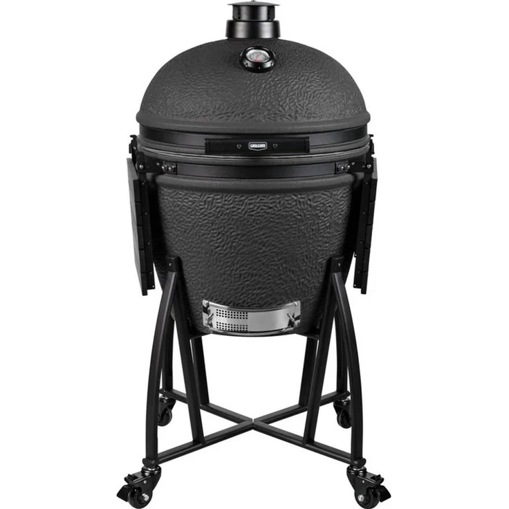 GRILL GURU Prime Matt Black XL Kamado Grill, 56 cm Garfläche, Holzkohlegrill für bis zu 8 Personen