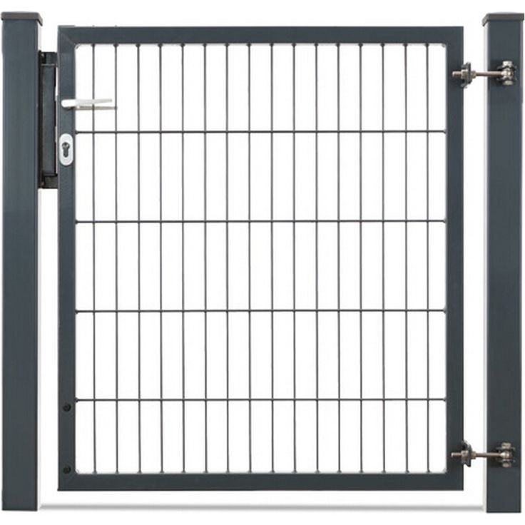 deutsche zauntechnik Flügeltor 'Vario Compact', robustes Drehflügeltor, anthrazit, 100 x 100 cm, feuerverzinkt und pulverbeschichtet, 90° oder 180° Öffnungsrichtung