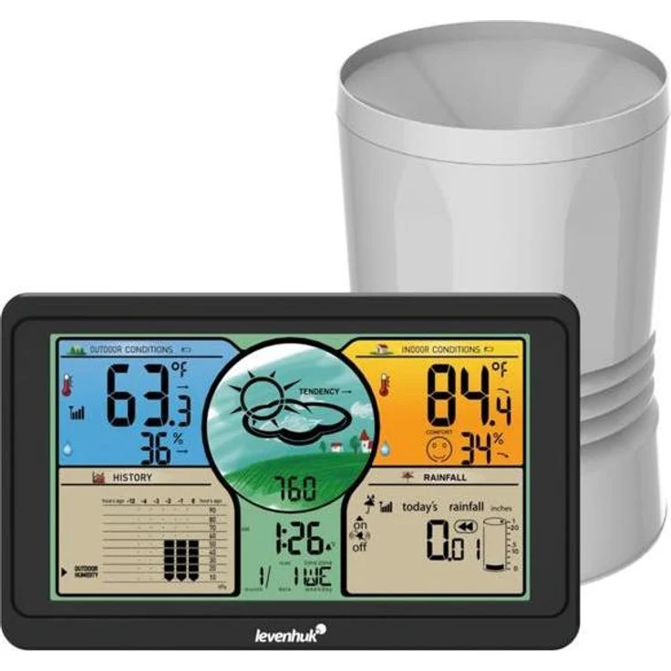 Levenhuk Wezzer PLUS LP70 Wetterstation, digitale Wetterstation mit präzisen Messwerten und anpassbarem Display