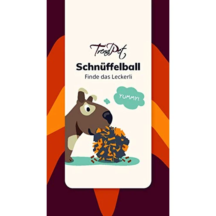 TrendPet Schnüffelball - 25cm Durchmesser, Aktivspielzeug für Hunde, Orange – Bild 2