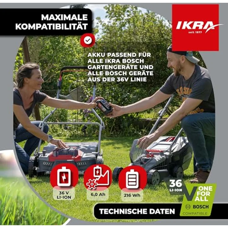 IKRA 36 V Li-Ion Akku 6,0 Ah, kompatibel mit allen 36V BOSCH Geräten, mit COOLPACK-Technologie und LED-Ladezustandsanzeige – Bild 6