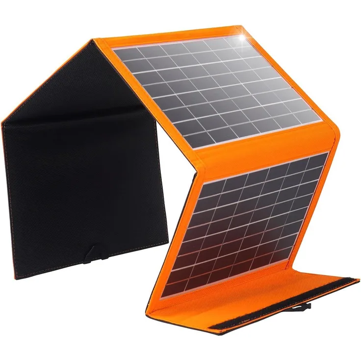 Goldstern-Tech SolarMate 30, faltbares Solarmodul mit 30 W, monokristallin, 4 hocheffiziente Panels, 2 USB-Anschlüsse