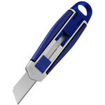 WESTCOTT Cutter E-84045 00, Sicherheits-Cutter mit automatischem Klingenrückzug, schwarz/blau/silber