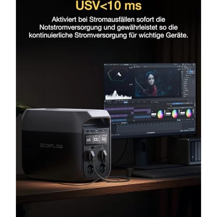 EcoFlow DELTA 3 Tragbare Powerstation, 1 024 Wh Solargenerator mit 2 400 W Ausgangsleistung und X-Stream Schnellladung – Bild 7