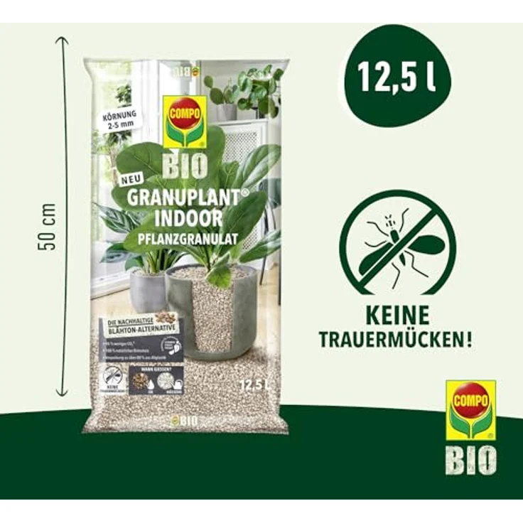 COMPO Bio GRANUPLANT Indoor Pflanzengranulat - 100% natürliches Bimsgranulat, Körnung 2-5 mm, 12,5 L – Bild 3