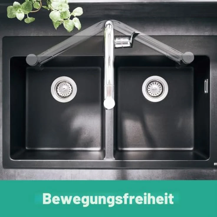 hansgrohe 320 Metris Select M71, Einhebel-Küchenmischer mit ausziehbarem Auslauf und SoftStart Technologie, Chrom – Bild 6