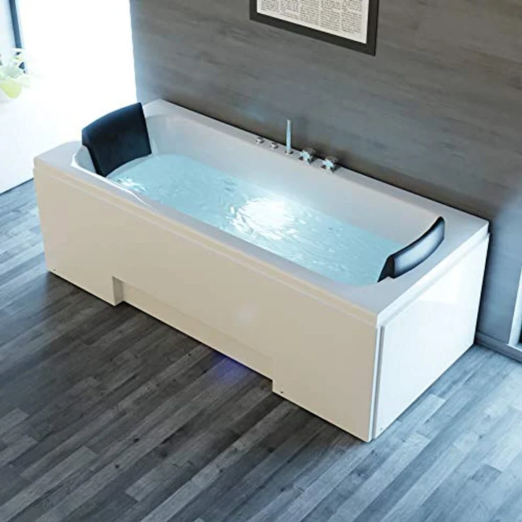 TroniTechnik Whirlpool Badewanne IOS 170cm x 75cm inkl. Spülfunktion, Hydromassage und Farblichtherapie – Bild 3