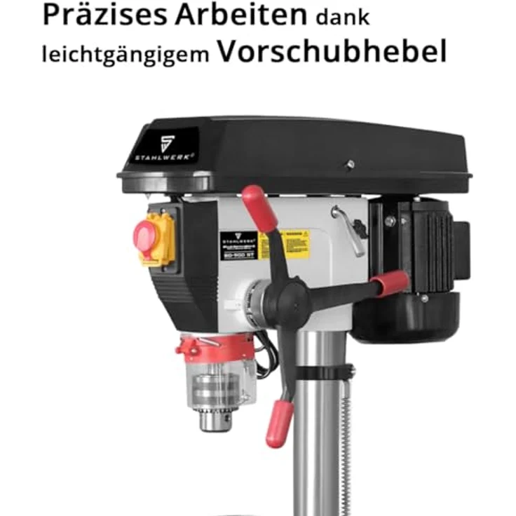 STAHLWERK BD-900 ST, Säulenbohrmaschine 900 W mit Bohrdurchmesser Ø 5-20 mm, 280-2.380 U/min, präzisem Höhenverstellbarem Bohrtisch und stabilem Metallfuß – Bild 3