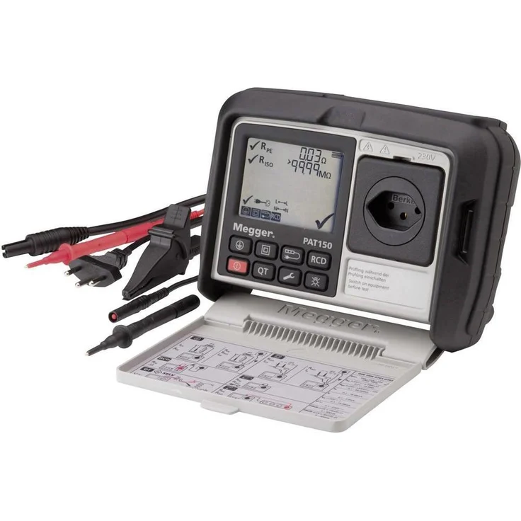 Megger PAT150R, Multimeter Gerätetester für netzunabhängige Prüfungen nach DIN VDE, CAT II 300V, inklusive Akku und Ladegerät