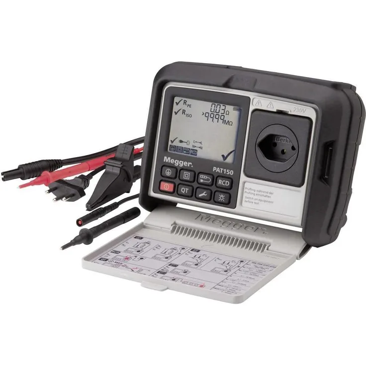 Megger PAT150R, Multimeter Gerätetester für netzunabhängige Prüfungen nach DIN VDE, CAT II 300V, inklusive Akku und Ladegerät