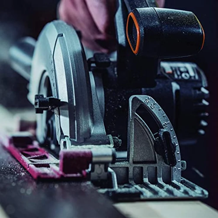 Worx WX530.9 Akku-Handkreissäge, Profi Kreissäge mit Absaug-Adapter, Ideal auch für Schnitte auf Gehrung, PowerShare kompatibel, ohne Akku und Ladegerät – Bild 4