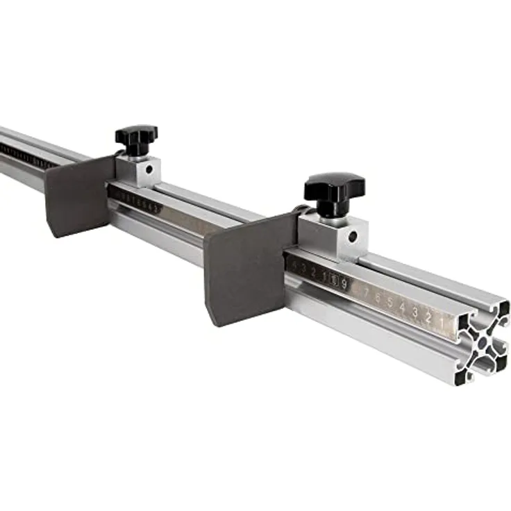 SCHMIDT systemprofile Längenanschlag B 2m Aluminium-Profil Säge-Anschlag Rechts-Links Maßband 2x Ablängklappe
