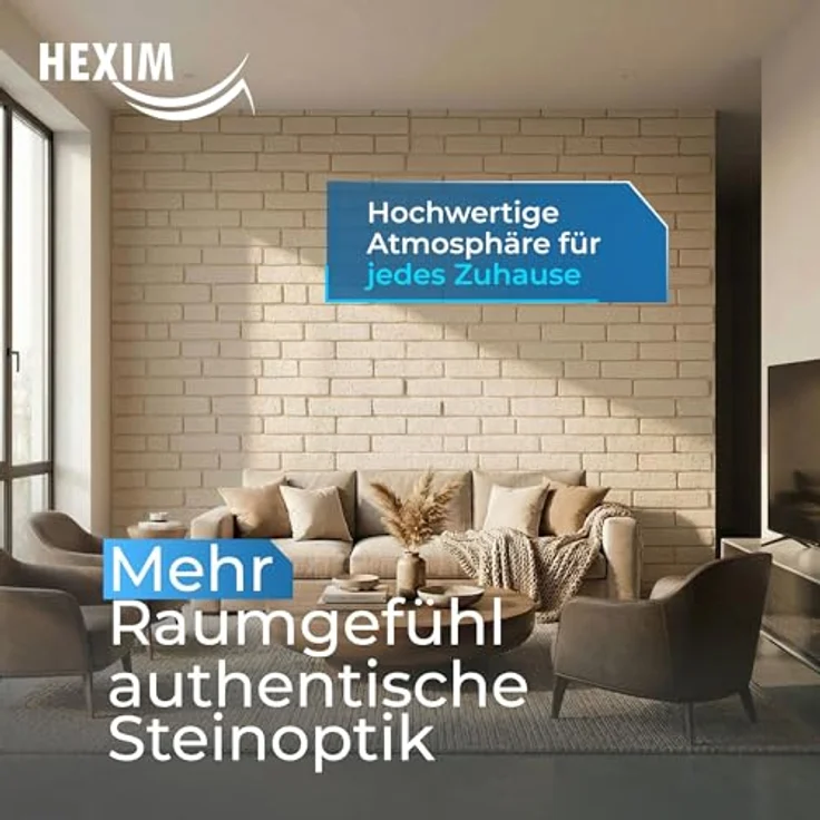 HEXIM Fassadenpaneele FP204, 121x50cm EPS Styropor mit Acrylbeschichtung in Steinoptik Weiß, 3D Fassadenverkleidung für Innen- & Außenbereich, UV-beständig, 0,61m² – Bild 4
