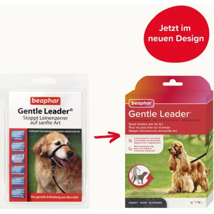 Gentle Leader® für Hunde | Erziehnungshilfe für Leinenzerrer | Besser führen & kontrollieren | Trainings-Halsband für Hunde | Farbe: Schwarz | Größe M – Bild 2