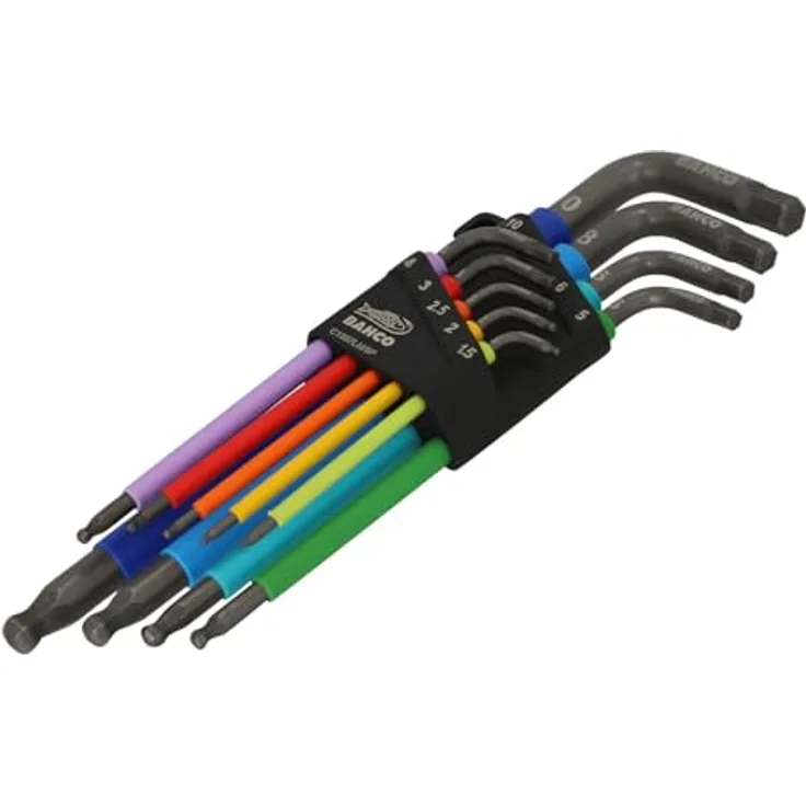 Bahco C1997LM/9P Innensechskantschlüssel-Set, metrisch, lang, Kugelkopf, farbig, 1,5–10 mm, 9-teilig
