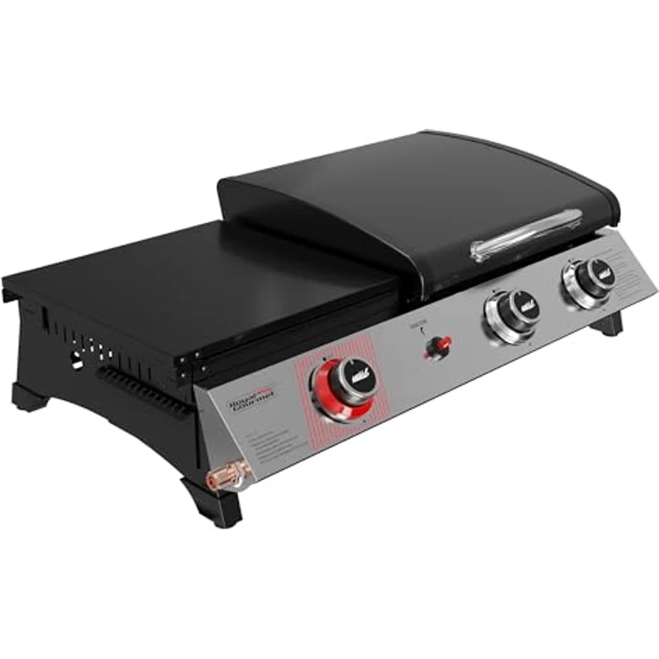 Royal Gourmet 3 Brenner Gasgrill, 3 in 1 Tischgrill mit 8,5 kW Schwarz, kompakt und tragbar – Bild 3