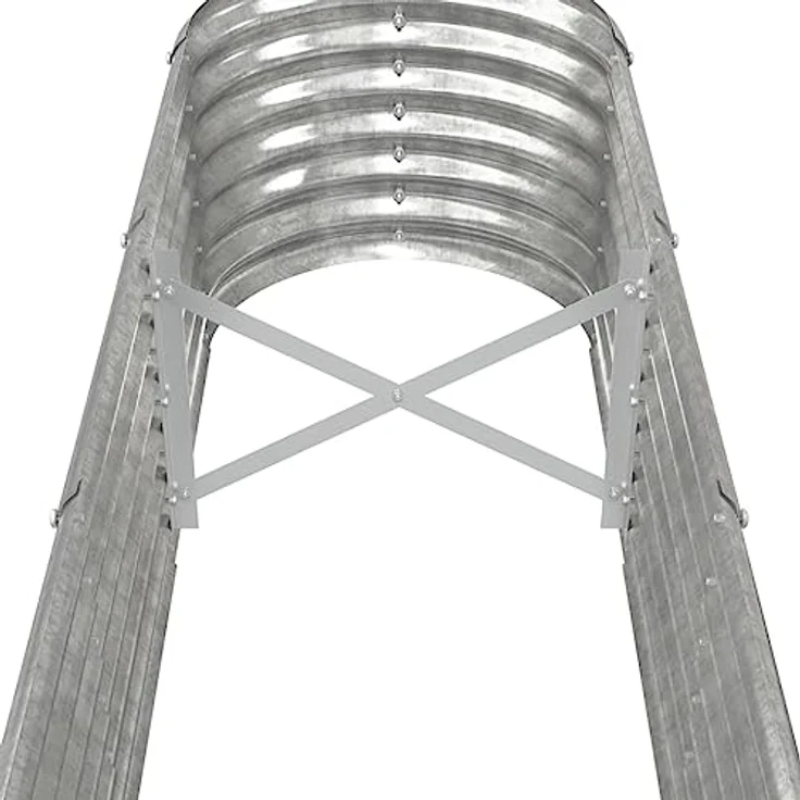 vidaXL Hochbeet, Pulverbeschichteter Stahl, Silber, 260 x 40 x 36 cm (L x B x H) – Bild 6