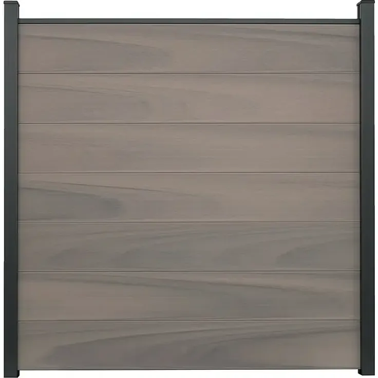 GroJa Solid Steckzaun Grande, Sichtschutzzaun 180 x 180 cm, modern texturiert, beige, witterungsbeständig