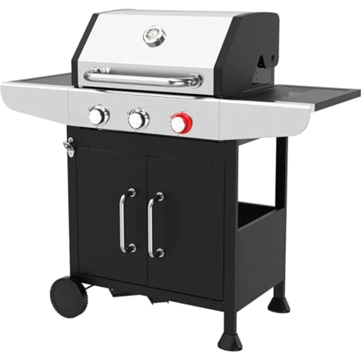 ProfiCook® Gasgrill PC GG 1310, 3-Brenner Gasgrill für Temperaturen bis zu 400°C mit gusseisernen Grillrosten, Temperaturanzeige und Flaschenöffner – Bild 1