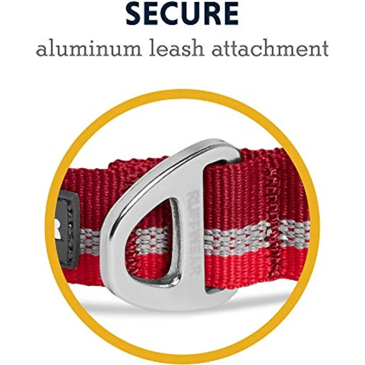 RUFFWEAR Crag Hundehalsband, Reflektierendes und Bequemes Halsband für den Täglichen Gebrauch, Vulkanrot, 51–66 cm – Bild 5