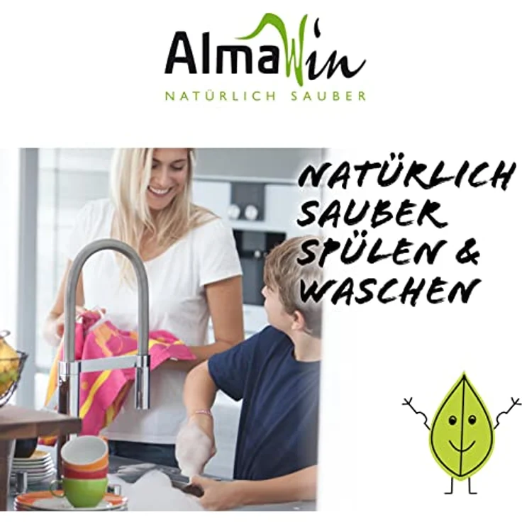 AlmaWin Spül- & Waschmaschinenreiniger 2x100g I Umweltfreundlicher Maschinenreiniger für Waschmaschine & Geschirrspülmaschinen I Spezialreiniger I Frei von synthetischen Duft- & Farbstoffen I Vegan – Bild 2
