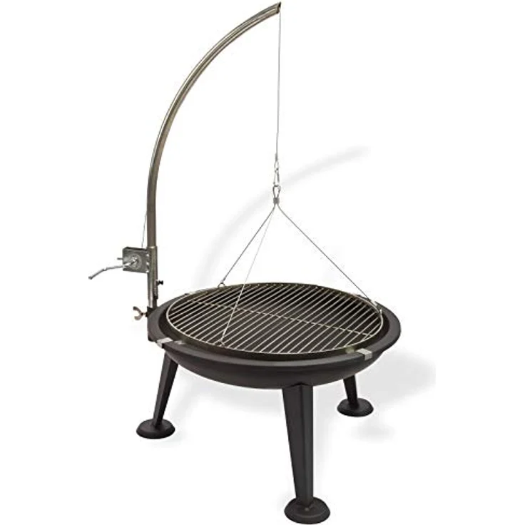 Edelstahl Schwenkgrill Holzkohlegrill 3-beinig 55 cm Grillrost Feuerschale – Bild 2