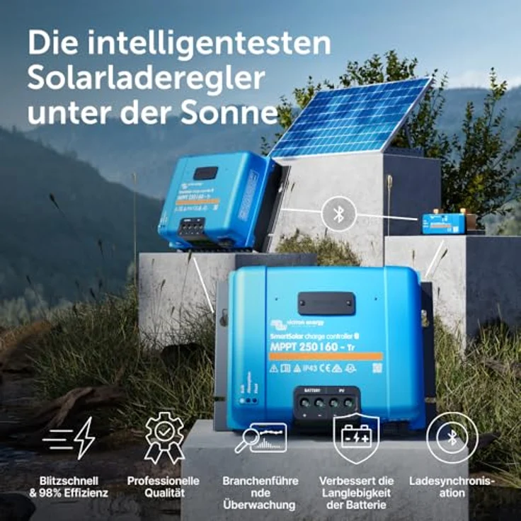 Victron Energy SmartSolar MPPT 250/60-Tr, hoch effizienter Solar-Laderegler mit 99% Wirkungsgrad, acht Ladealgorithmen, IP43 Schutz – Bild 2
