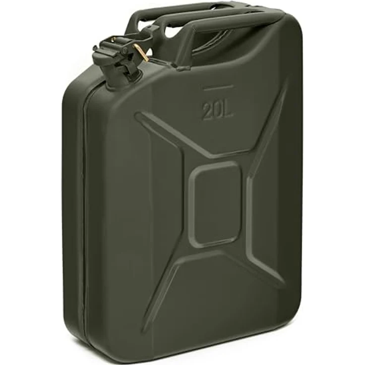 BW® Benzinkanister Metall 5x 20 Liter, Kraftstoffkanister Bronzegrün RAL 6031-F9, TÜV-geprüft, UN-zugelassen, 0,9mm Stahl für Benzin, Diesel, E10, 2-Takt – Bild 3