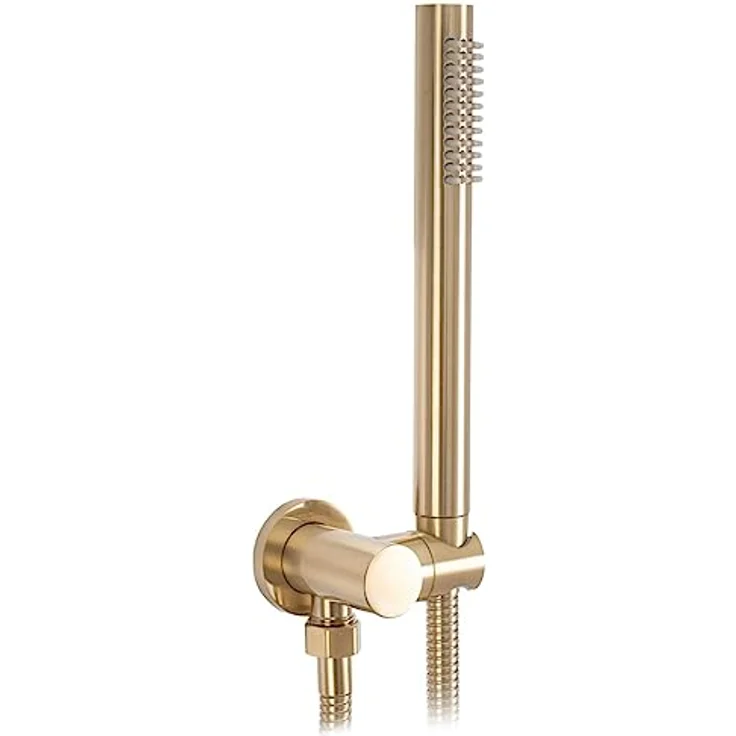 Rea Lungo Gold Brush Einbau-Badewannenarmatur, verstellbarer Box-Badewannenmischer mit Handbrause aus Messing für warmes und kaltes Wasser, 3/8 Zoll, gebürstetes Gold – Bild 4