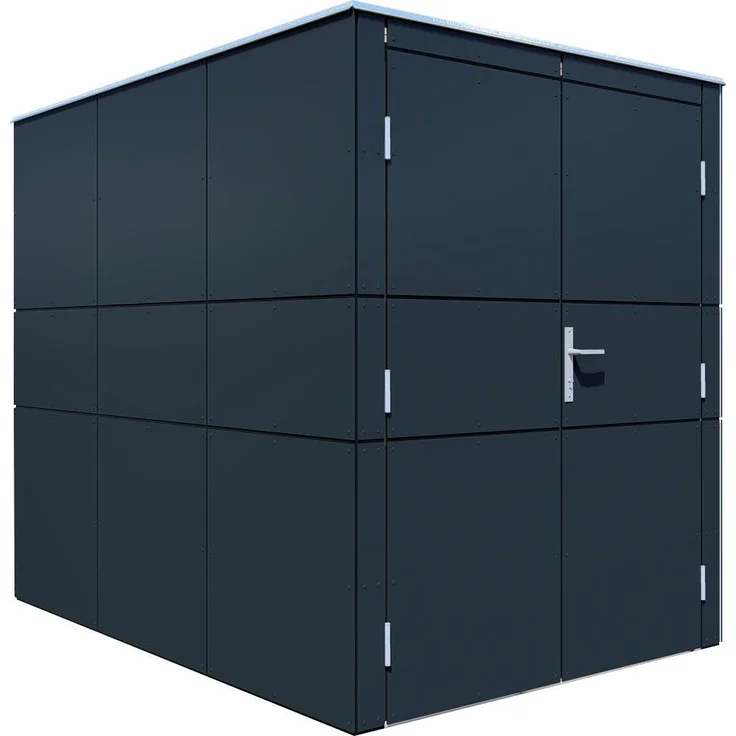 Bertilo HPL Fahrradgarage - 6 mm anthrazit, Massivholz, UV-beständig, 155 x 229 cm
