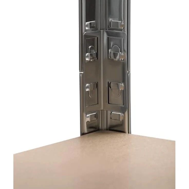 SCHULTE Regalwelt Schwerlast-Steckregal, 5 MDF-Böden à 150 kg Traglast, verzinkt 180 x 120 x 40 cm – Bild 4
