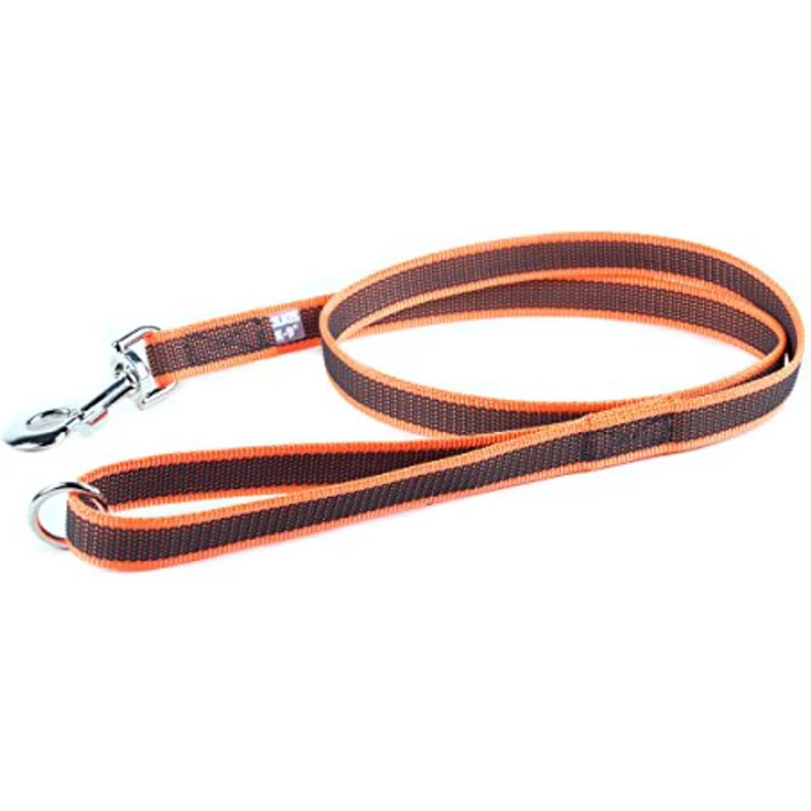 JULIUS K-9 IDC Color & Gray gumierte Leine, 20 mm x 1,2 m mit Schlaufe und O-ring, strapazierfähig, Orange-Grau – Bild 1