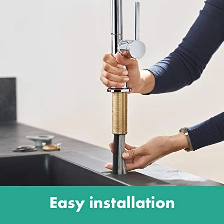 hansgrohe Talis M54, Einhebel-Küchenmischer mit Ausziehauslauf, Chrom, 210 ComfortZone, Temperaturbegrenzung, schwenkbar bis 360° – Bild 5