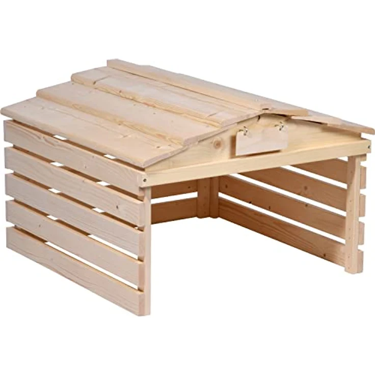 dobar 56194e Mährobotergarage mit abnehmbarem Dach - Rasenroboter Unterstand Massivholz - Rasenmäher Garage - Automower Überdachung - 78,5 x 74 x 52,5 cm - Natur – Bild 3