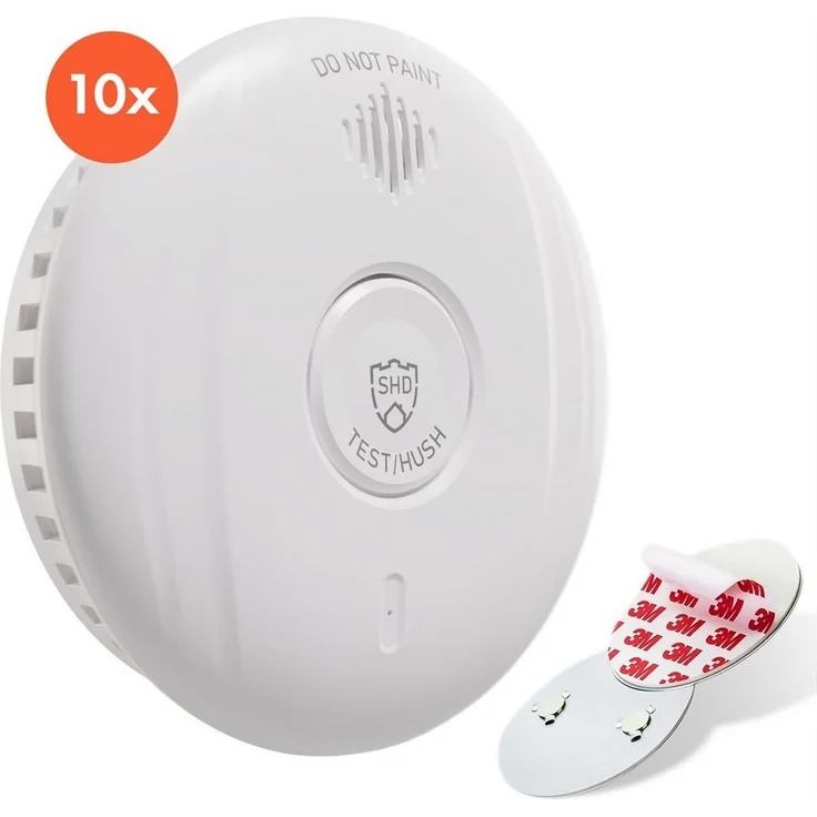 ONECONCEPT Rauchmelder DOF Pro10 Rauchmelder, Zuverlässiger Mini-Rauchmelder mit Magnethalterung, 10 Jahre Batterielaufzeit, 10er Set – Bild 1