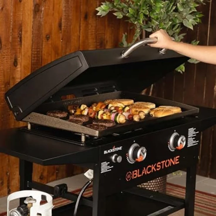 Blackstone Plancha-Grill 28", 10 kW mit Haube, Grillfläche 73 x 46,3 cm, schwarz – Bild 5